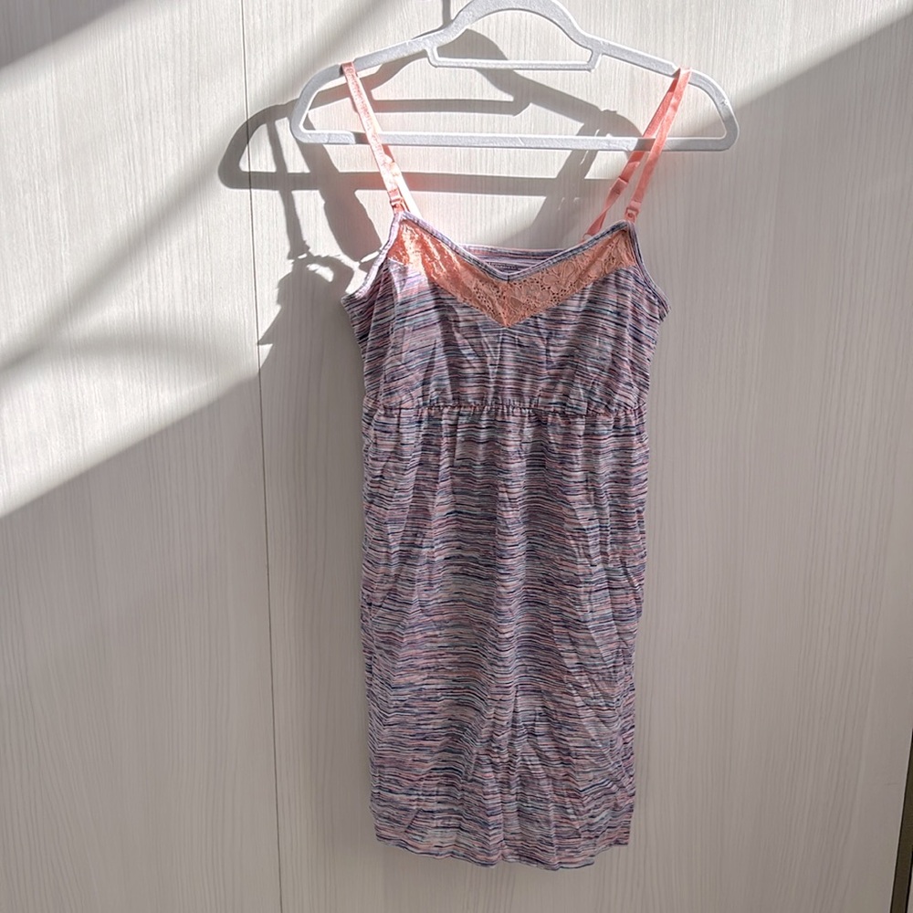 Motherhood Maternity Nursing pyjamas pink purple striped size small cotton blend